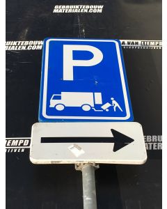 Verkeersbord (P-Laden/Lossen) + Flespaal (390 cm)