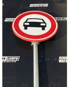 Verkeersbord (Verboden voor Auto's) + Flespaal (250 cm)