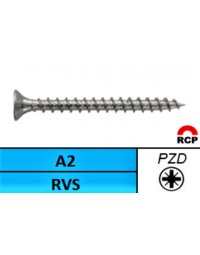 RVS Spaanplaatschroef Voldraad PZD 4x30MM (200st)